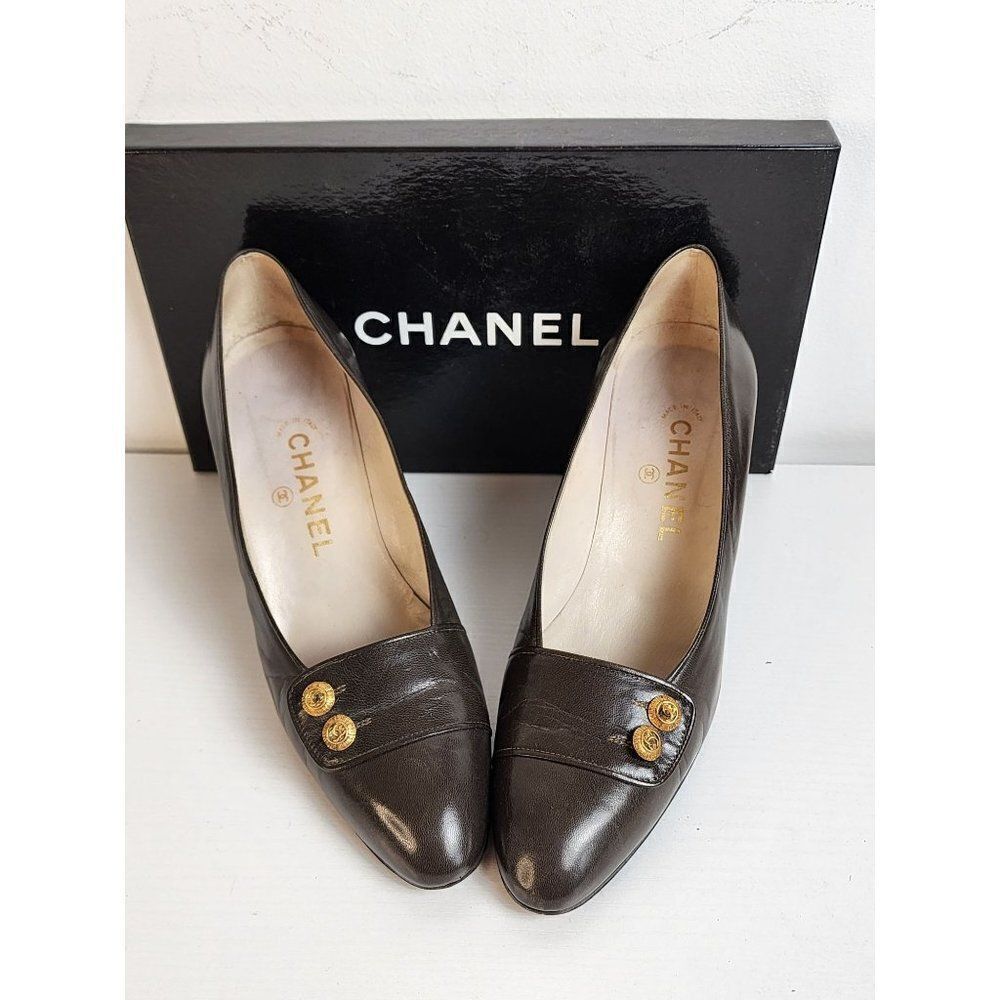 Vintage Chanel Brown Pumps Size 8